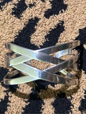 Retired James Avery Sterling Silver Double X Crossover Infinity Cuff Bracelet